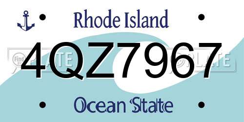 4QZ7967 Rhode Island License Plate