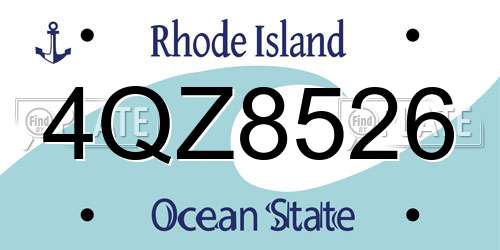 4QZ8526 Rhode Island License Plate