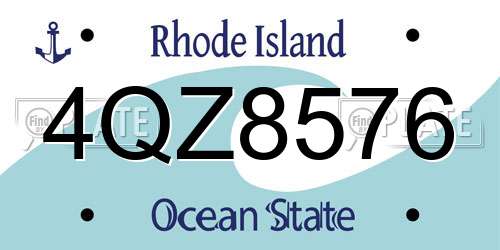 4QZ8576 Rhode Island License Plate