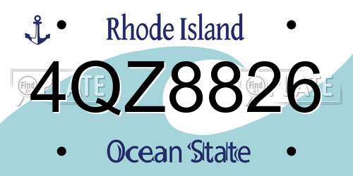 4QZ8826 Rhode Island License Plate