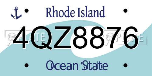 4QZ8876 Rhode Island License Plate