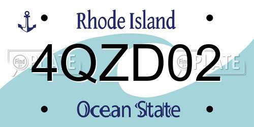 4QZD02 Rhode Island License Plate