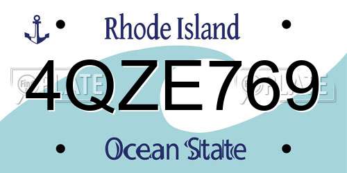 4QZE769 Rhode Island License Plate