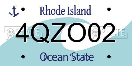 4QZO02 Rhode Island License Plate