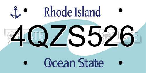 4QZS526 Rhode Island License Plate