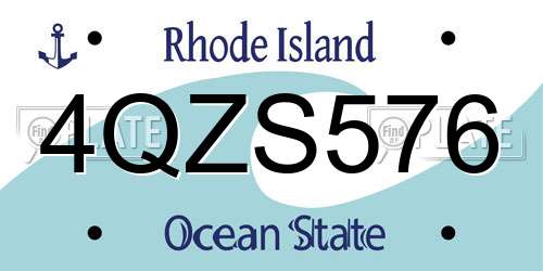 4QZS576 Rhode Island License Plate