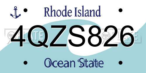4QZS826 Rhode Island License Plate