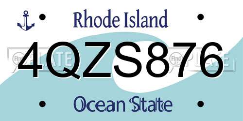 4QZS876 Rhode Island License Plate