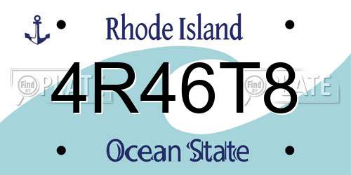 4R46T8 Rhode Island License Plate