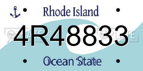 4R48833 Rhode Island License Plate