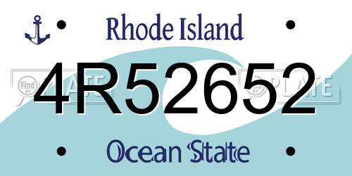 4R52652 Rhode Island License Plate