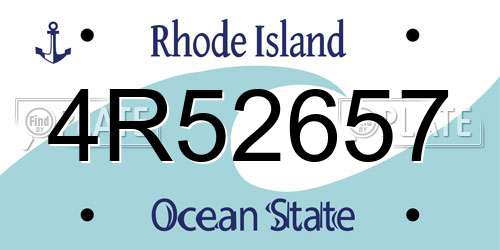 4R52657 Rhode Island License Plate