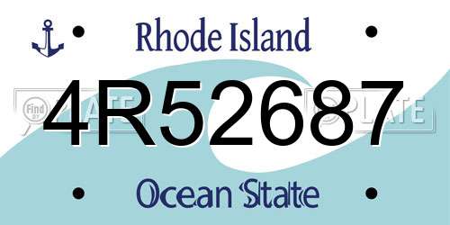 4R52687 Rhode Island License Plate