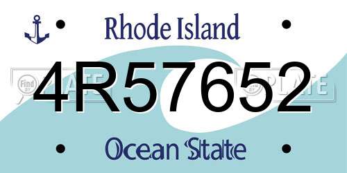 4R57652 Rhode Island License Plate