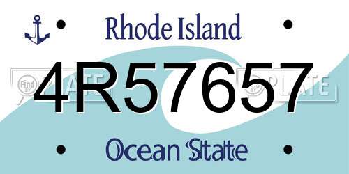 4R57657 Rhode Island License Plate
