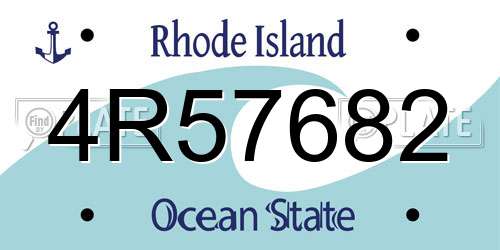 4R57682 Rhode Island License Plate