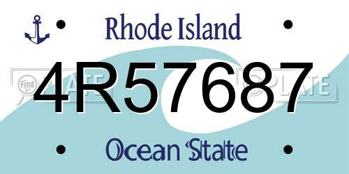 4R57687 Rhode Island License Plate