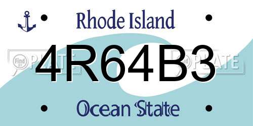 4R64B3 Rhode Island License Plate