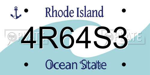 4R64S3 Rhode Island License Plate