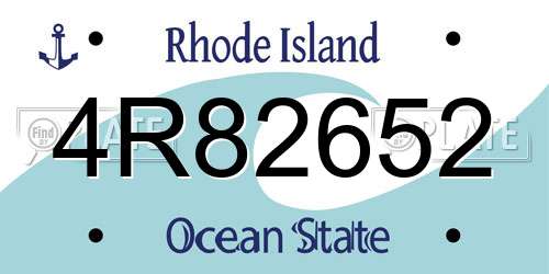 4R82652 Rhode Island License Plate