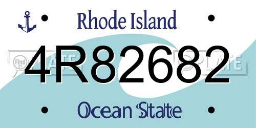 4R82682 Rhode Island License Plate