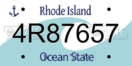 4R87657 Rhode Island License Plate