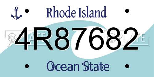 4R87682 Rhode Island License Plate