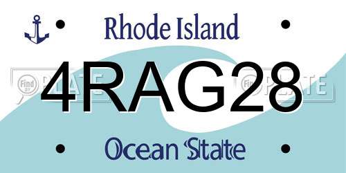 4RAG28 Rhode Island License Plate