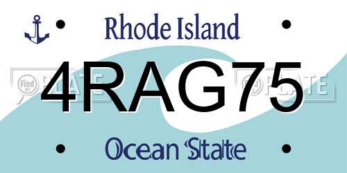 4RAG75 Rhode Island License Plate