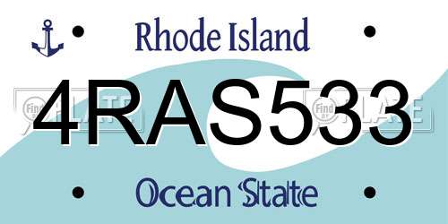 4RAS533 Rhode Island License Plate