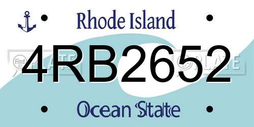 4RB2652 Rhode Island License Plate