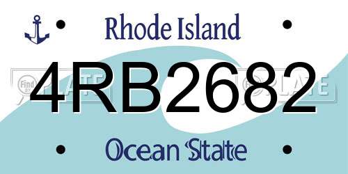 4RB2682 Rhode Island License Plate