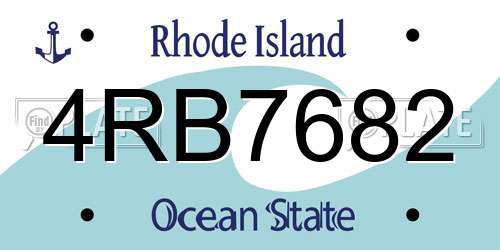 4RB7682 Rhode Island License Plate
