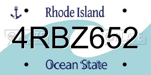 4RBZ652 Rhode Island License Plate