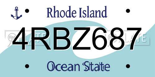 4RBZ687 Rhode Island License Plate