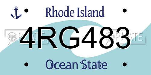 4RG483 Rhode Island License Plate