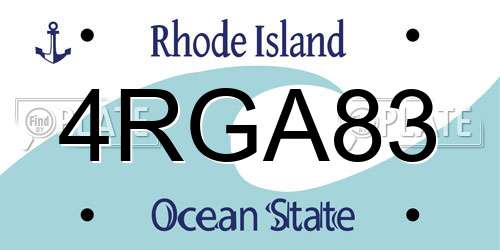 4RGA83 Rhode Island License Plate