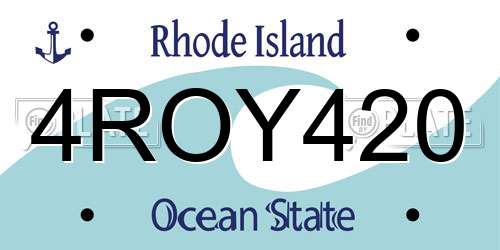 4ROY420 Rhode Island License Plate