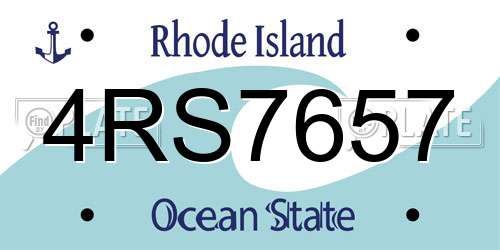 4RS7657 Rhode Island License Plate