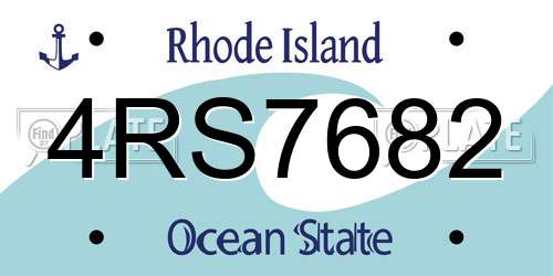 4RS7682 Rhode Island License Plate