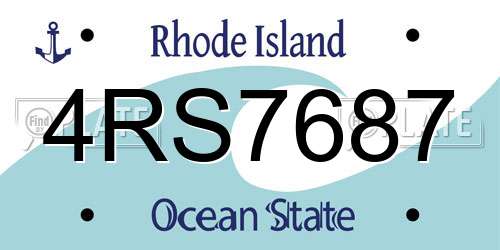 4RS7687 Rhode Island License Plate