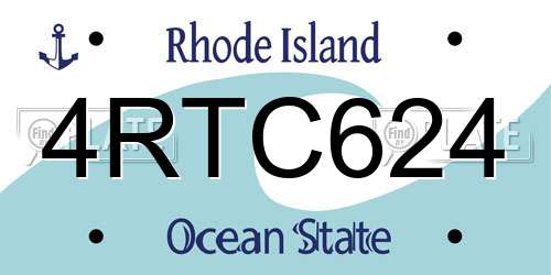 4RTC624 Rhode Island License Plate