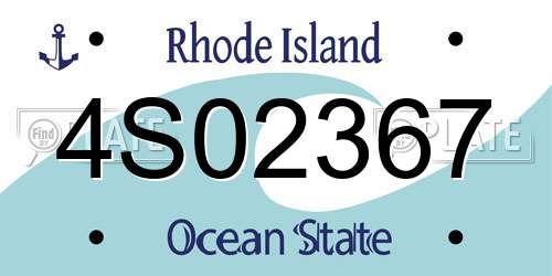 4S02367 Rhode Island License Plate