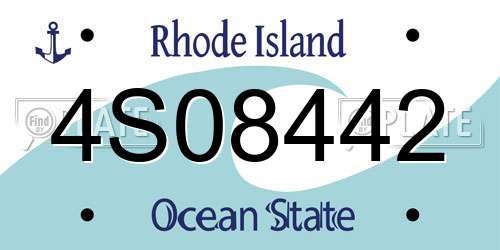 4S08442 Rhode Island License Plate
