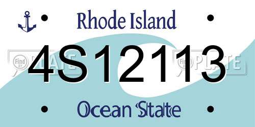 4S12113 Rhode Island License Plate