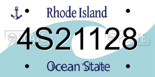 4S21128 Rhode Island License Plate