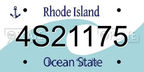 4S21175 Rhode Island License Plate