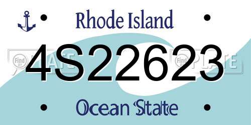 4S22623 Rhode Island License Plate