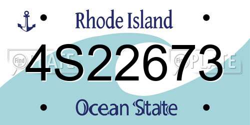 4S22673 Rhode Island License Plate