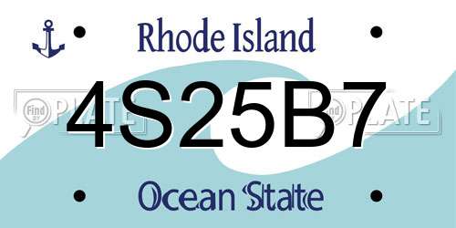 4S25B7 Rhode Island License Plate